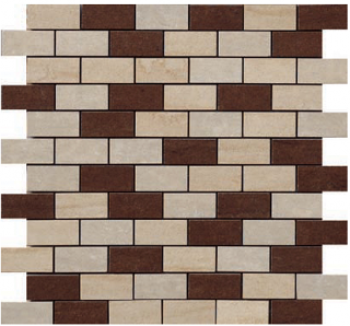Happy Floors - 1"x2" Kaleido Brick Mix Mosaic Tile (Avorio-Beige-Marrone) 4518-S