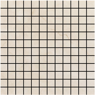 Happy Floors - 1"x1" Crystal Glossy Cream Mosaic Tile 6264-A (12"x12" Sheet)