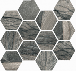 Happy Floors - Macaubas Twilight Anticato Hexagon Mosaic Tile (12"x14" Sheet)