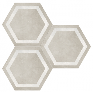 Anatolia - 7"x8" Form Sand Hexagon Frame Porcelain Tile (Matte Finish)
