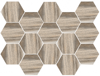 Happy Floors - Tasmania Drift Natural Hexagon Mosaic Tile (10"x14" Sheet)