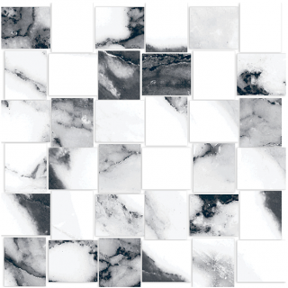 Happy Floors - Crash Blanco Natural Basketweave Mosaic Tile (12"x12" Sheet)