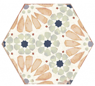 Nanda - 8"x10" Bohemia Hanna Hexagon Porcelain Tile
