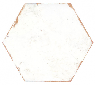 Nanda - 8"x10" Bohemia Lino White Hexagon Porcelain Tile