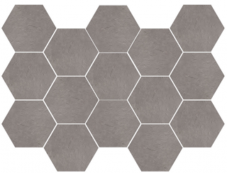 Happy Floors - Newton Silver Natural Porcelain Hexagon Mosaic Tile (10"x14" Sheet)