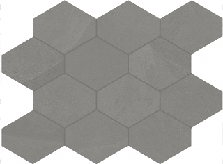 Unicom Starker - Brazilian Slate Silk Grey Porcelain Hexagon Mosaic Tile (Matte Finish - 10"x13" Sheet)