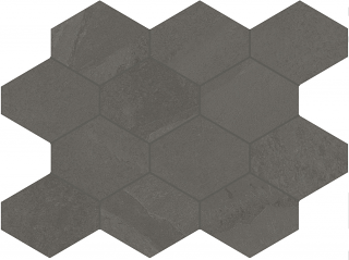 Unicom Starker - Brazilian Slate Elephant Grey Porcelain Hexagon Mosaic Tile (Matte Finish - 10"x13" Sheet)