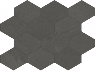 Unicom Starker - Brazilian Slate Pencil Grey Porcelain Hexagon Mosaic Tile (Matte Finish - 10"x13" Sheet)