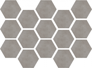 Happy Floors - Etna Gris Porcelain Hexagon Mosaic Tile (10"x14" Sheet)
