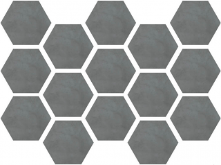 Happy Floors - Etna Marengo Porcelain Hexagon Mosaic Tile (10"x14" Sheet)