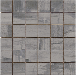 Happy Floors - 2"x2" Fossil Grey Porcelain Mosaic Tile (12"x12" Sheet)