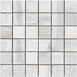 Happy Floors - 2"x2" Fossil White Porcelain Mosaic Tile (12"x12" Sheet)