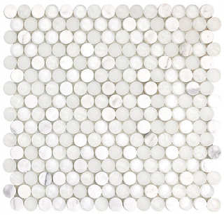 Project Deco SoBe Ice Penny Round Mosaic Tile (12.4"x11.5" Sheet)