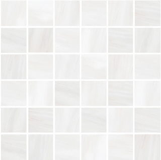 Happy Floors - 2"x2" Dolomite White Polished Porcelain Mosaic Tile (12"x12" Sheet)