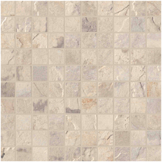Unicom Starker - 1-1/4"x1-1/4" Natural Slate Winter Porcelain Mosaic Tile (12"x12" Sheet)