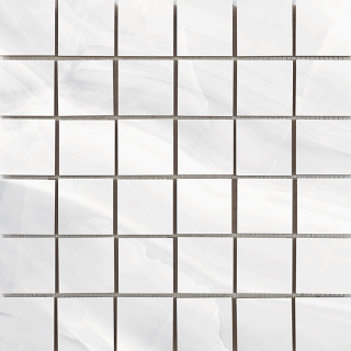 Happy Floors - 2"x2" Athena Blanc Natural Porcelain Mosaic Tile (12"x12" Sheet)