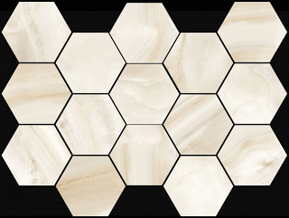 Happy Floors - Athena Miel Natural Porcelain Hexagon Mosaic Tile (10"x14" Sheet)