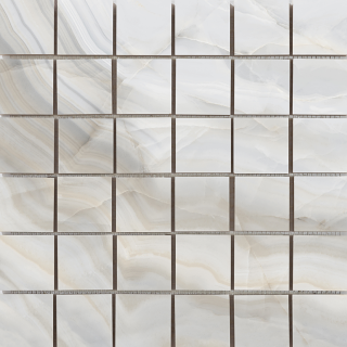 Happy Floors - 2"x2" Athena Plata Natural Porcelain Mosaic Tile (12"x12" Sheet)