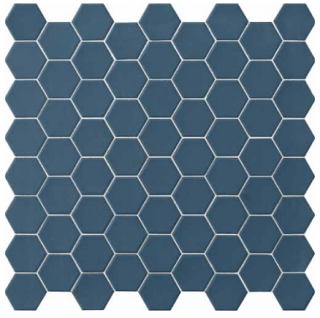 Terratinta - Hexa 1-1/2" Agean Blue Hexagon Matte Porcelain Mosaic Tile