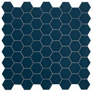 Terratinta - Hexa 1-1/2" Deep Navy Hexagon Matte Porcelain Mosaic Tile