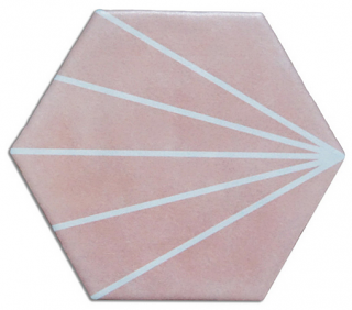 Novalinea - 6"x7" Geometric PINK STRIPED Porcelain Hexagon Tile