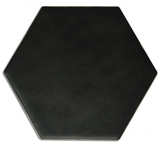 Novalinea - 6"x7" SOLID BLACK Matte Hexagon Porcelain Tile
