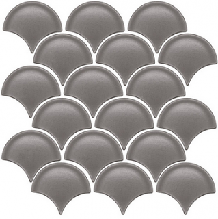 Questech - Classic Metal Tile Line Brushed Nickel Scallop Mosaic Tile (6 sheets - 10"x10-1/4")