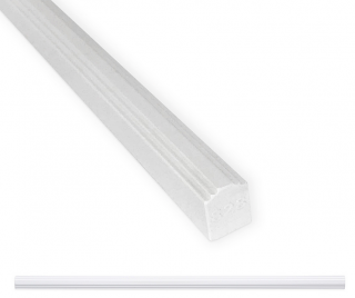 Questech - 1/2"x12" Cornice Bright White Polished Cast Stone Pencil Liner