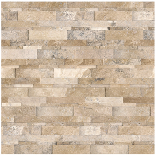 Picasso Travertine Cambria Strips Honed Cubics Panel