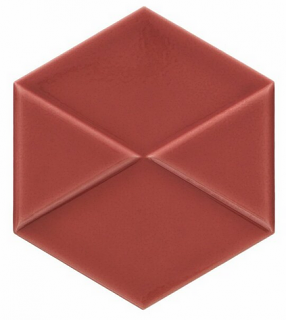 Settecento - 6"x7" Outfit Glossy Scarlet Hexagon Ceramic Wall Tile