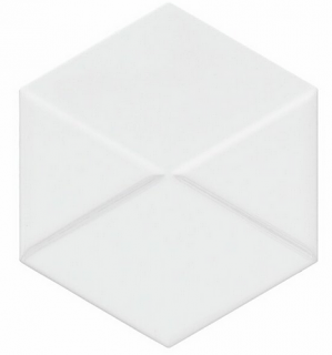 Settecento - 6"x7" Outfit Matte White Hexagon Ceramic Wall Tile