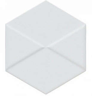 Settecento - 6"x7" Outfit Glossy Bright White Hexagon Ceramic Wall Tile