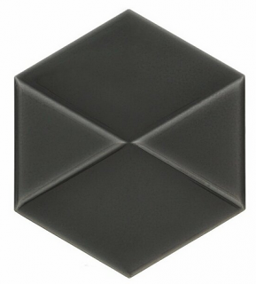 Settecento - 6"x7" Outfit Glossy Charcoal Hexagon Ceramic Wall Tile