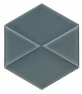 Settecento - 6"x7" Outfit Glossy Storm Hexagon Ceramic Wall Tile