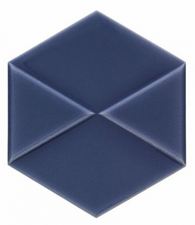 Settecento - 6"x7" Outfit Glossy Denim Hexagon Ceramic Wall Tile