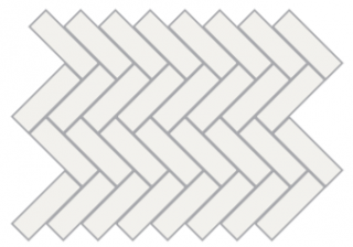 Happy Floors - Blanco Herringbone Natural (Matte) Porcelain Mosaic Tile (9"x12" Sheet)