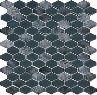 Iridium Indigo Hexagon Mosaic Tile (11.5"x11.9" Sheet)