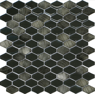 Iridium Anthracite Hexagon Mosaic Tile (11.5"x11.9" Sheet)