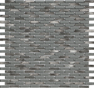 Iridium Silver Mini-Brick Mosaic Tile (11.9"x12" Sheet)
