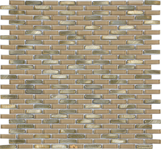 Iridium Gold Mini-Brick Mosaic Tile (11.9"x12" Sheet)