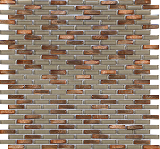 Iridium Copper Mini-Brick Mosaic Tile (11.9"x12" Sheet)