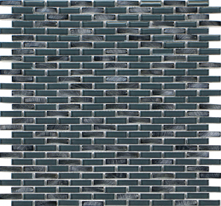 Iridium Indigo Mini-Brick Mosaic Tile (11.9"x12" Sheet)