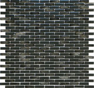 Iridium Anthracite Mini-Brick Mosaic Tile (11.9"x12" Sheet)