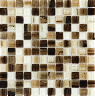 Project Deco 1"x1" Tortuga Amber Glass Mosaic Tile (11.8"x11.8" Sheet)