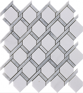 Project Deco Natural Stone Light Blend Rope Mosaic Tile (12.1"x11" Sheet - Matte Finish)