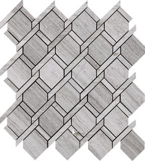 Project Deco Natural Stone Wooden White Rope Mosaic Tile (12.1"x11" Sheet - Matte Finish)