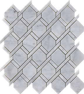 Project Deco Natural Stone Carrara Rope Mosaic Tile (12.1"x11" Sheet - Matte Finish)