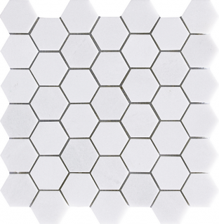 Project Deco Thassos Hexagon Natural Stone Mosaic Tile (12"x11.7" Sheet)