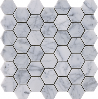 Project Deco Carrara Hexagon Natural Stone Mosaic Tile (12"x11.7" Sheet)