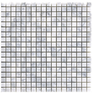 Project Deco 5/8"x5/8" Statuario Natural Stone Mosaic Tile (12"x12" Sheet)
